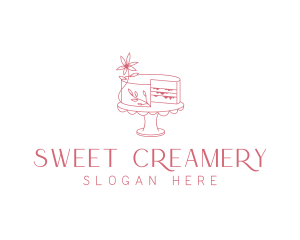 Floral Cake Baking logo design