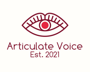 Speaking - Lip Eye Monoline logo design