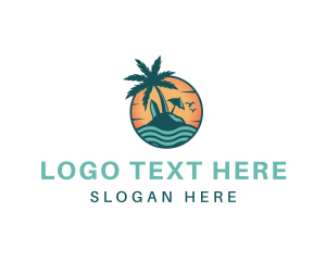 Home Realty - Tropical Beach Resort logo design