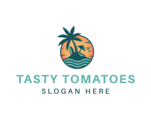 Tropical Beach Resort logo design