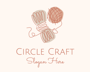 Yarn Wool Ball logo design