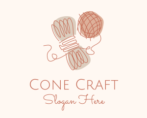 Yarn Wool Ball logo design