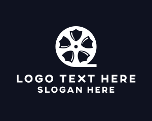 Movie Maker - Shield Film Reel logo design
