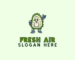 Durian Fruit Cartoon logo design