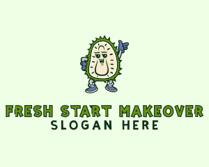 Durian Fruit Cartoon logo design