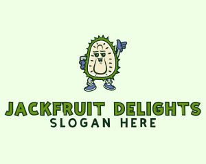Jackfruit - Durian Fruit Cartoon logo design
