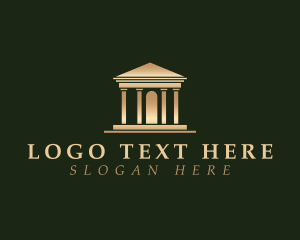 Courthouse - Pillar Structure Building logo design