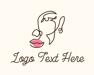 Feminine - Lip Pout Beauty Studio logo design