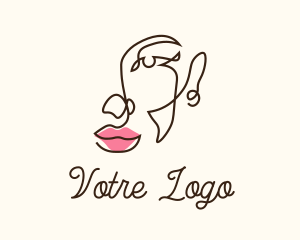 Vlogger - Lip Pout Beauty Studio logo design
