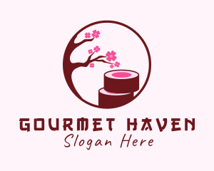 Cherry Blossom Sushi logo design