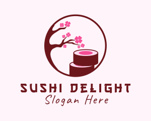 Sushi - Cherry Blossom Sushi logo design