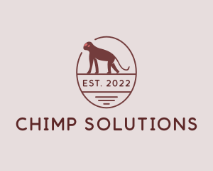 Chimpanzee - Wild Monkey Emblem logo design