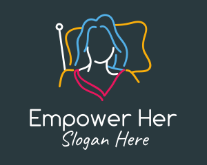 Feminist - Female Woman Leader Flag logo design