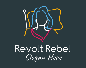 Rebellious - Female Woman Leader Flag logo design