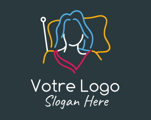 Hair Salon - Female Woman Leader Flag logo design