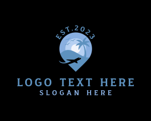 Sun - Plane Travel Trip logo design