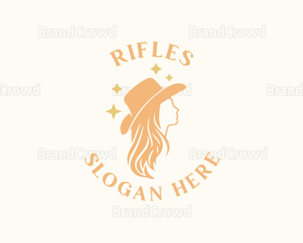 Saloon Cowgirl Hat Logo