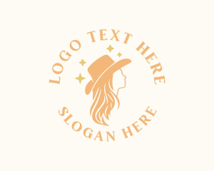 Western - Saloon Cowgirl Hat logo design
