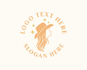 Saloon Cowgirl Hat Logo