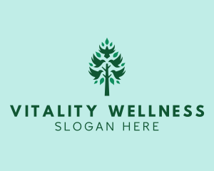 Tree Leaf Bird Wellness logo design