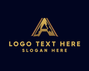 High Class - Modern Mountain Letter A logo design