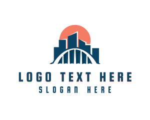 Land - Building Bridge Infrastructure logo design