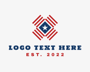 Freedom - American Star Stripes logo design