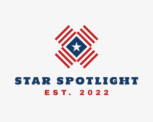 American Star Stripes logo design