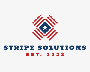 American Star Stripes logo design