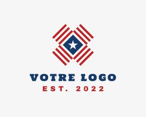 National Flag - American Star Stripes logo design
