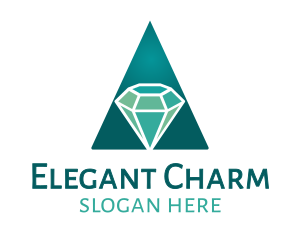 Pendant - Teal Diamond Jewel logo design