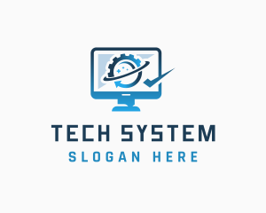 System - Computer Monitor Technology logo design