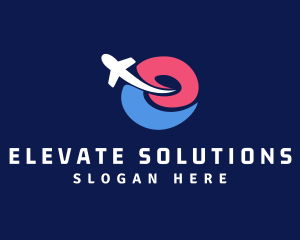 Airplane Travel Letter E logo design