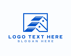 Leasing - Roofing Real Estate Contractor logo design