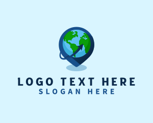 Location Pin - Arrow Globe Location logo design