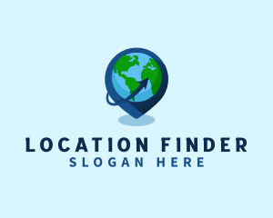 Geolocation - Arrow Globe Location logo design