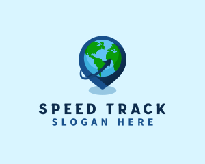 Track - Arrow Globe Location logo design