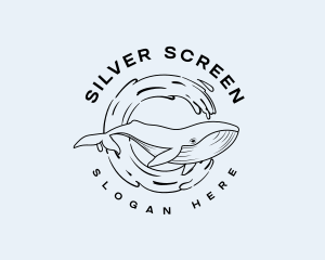 Marine - Wave Splash Whale logo design