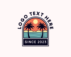 Surfing - Summer Island Beach logo design
