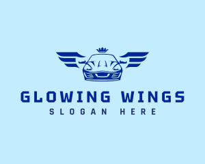 Wings Crown Car  logo design