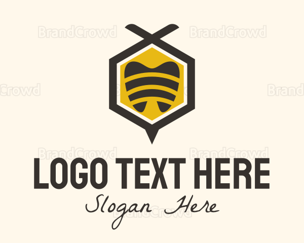 Tooth Hexagon Bee Logo