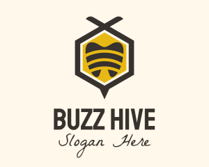 Tooth Hexagon Bee logo design