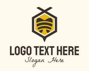 Root - Tooth Hexagon Bee logo design