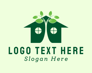 Housing - Leaf Plant Greenhouse logo design