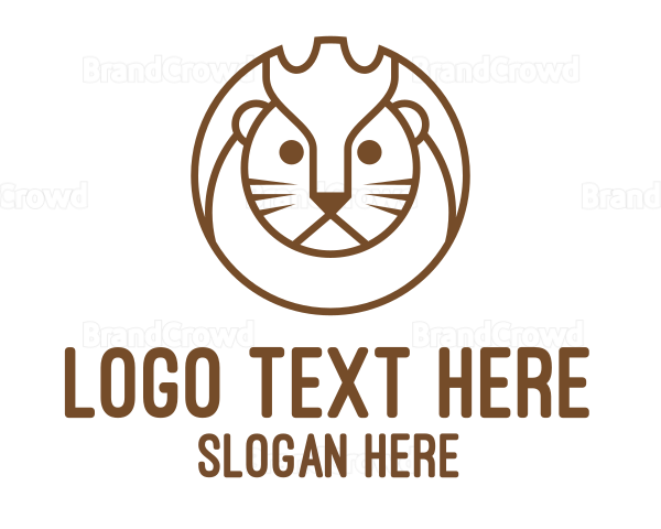 Lion Circle Outline Logo