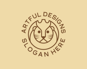 Lion Cat Kitten logo design