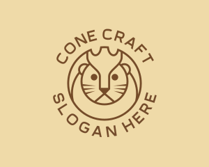 Lion Cat Kitten logo design