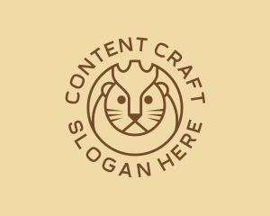 Lion Cat Kitten logo design