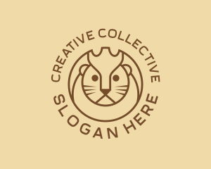 Lion Cat Kitten logo design