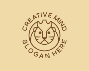 Lion Cat Kitten logo design